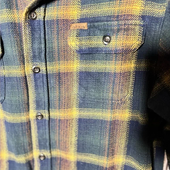 Orvis Plaid Shirt Jacket in Yellow and Blue - Picture 5 of 14